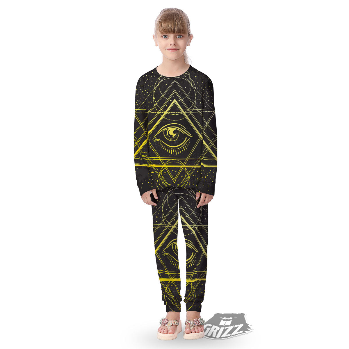 Symbol All Seeing Eye Print Kid's Pajamas-grizzshop