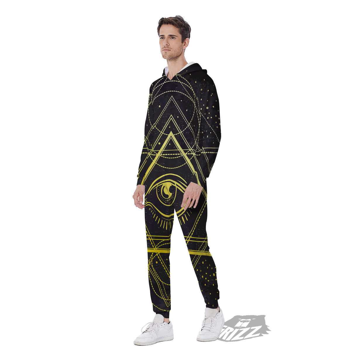 Symbol All Seeing Eye Print Men's Jumpsuit-grizzshop