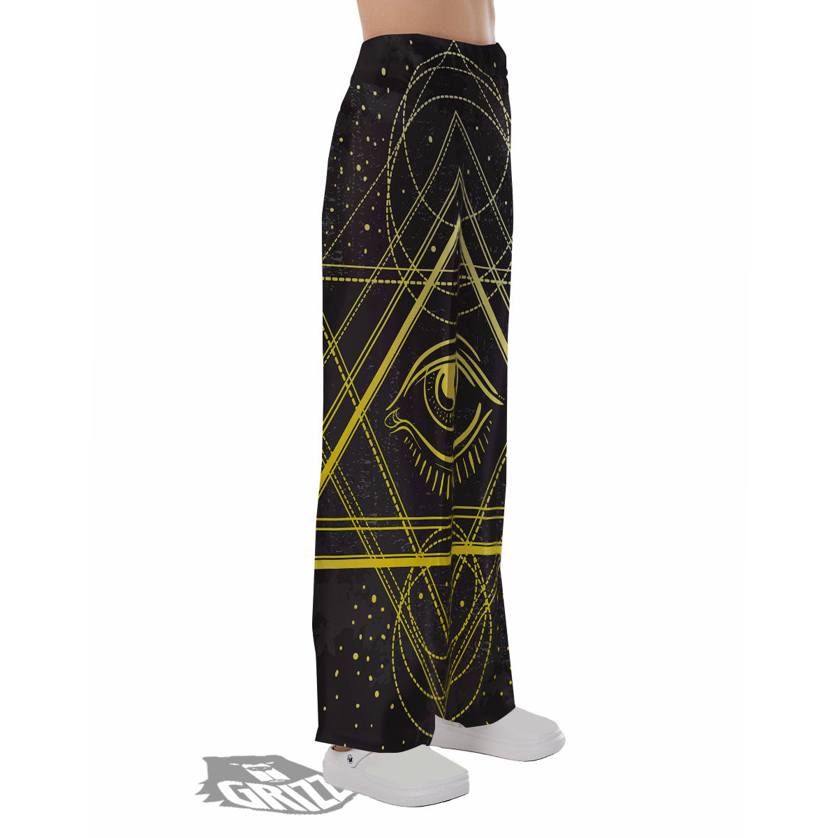 Symbol All Seeing Eye Print Pajama Pants-grizzshop