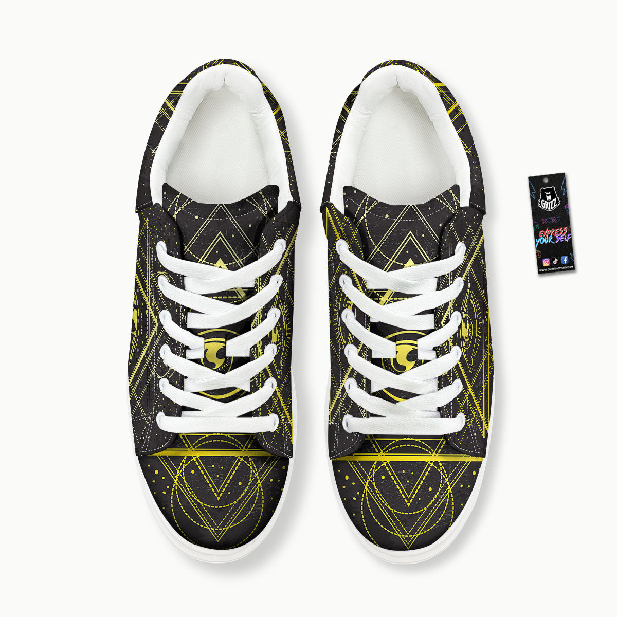 Symbol All Seeing Eye Print Platform Shoes-grizzshop
