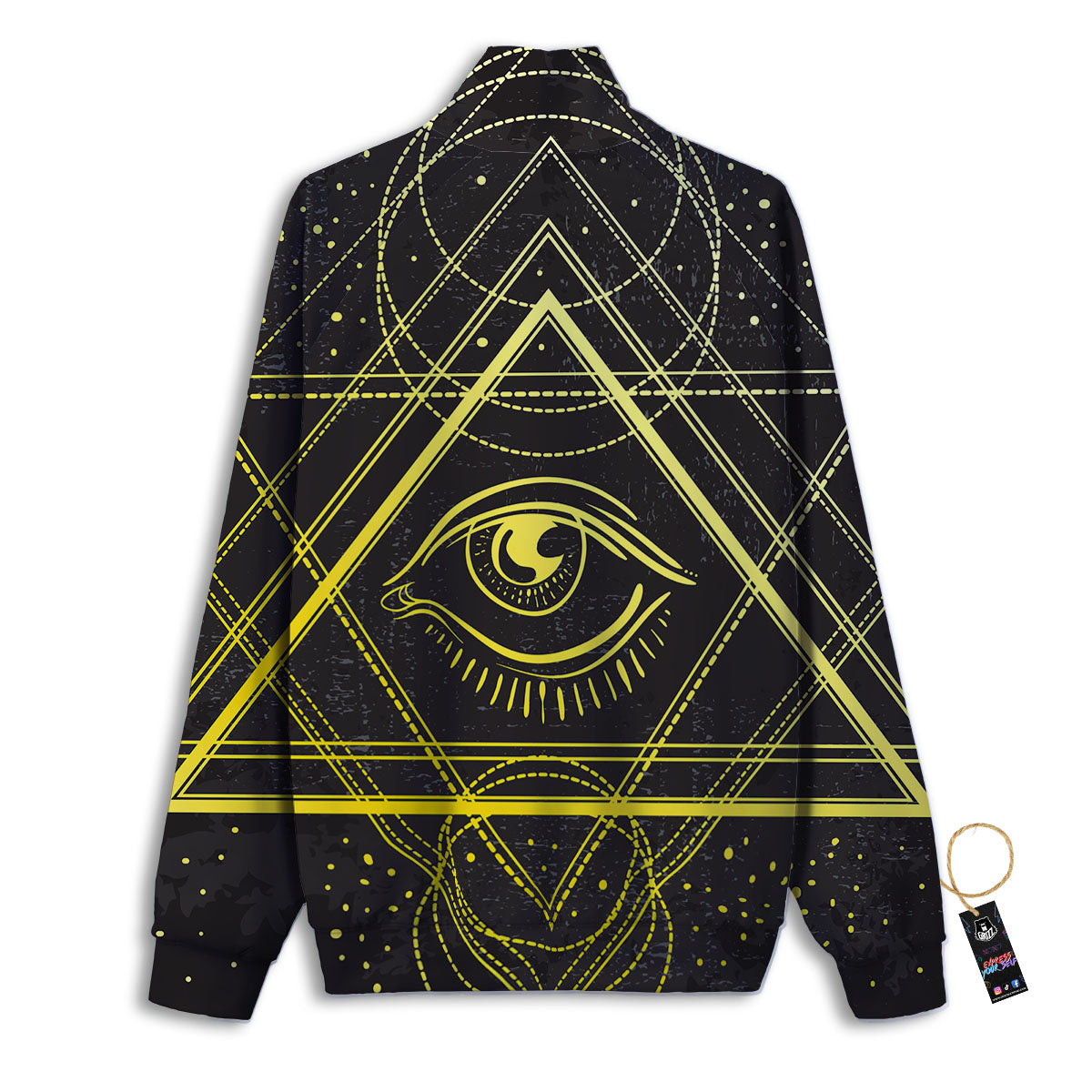 Symbol All Seeing Eye Print Track Jacket-grizzshop