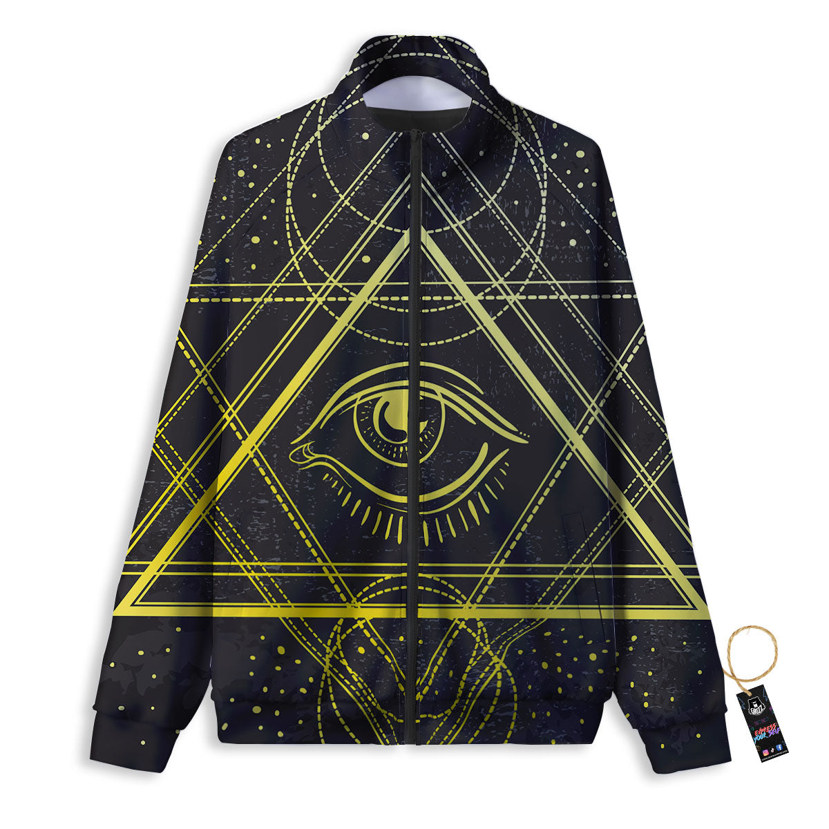 Symbol All Seeing Eye Print Track Jacket-grizzshop