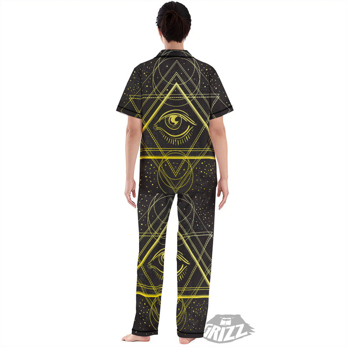Symbol All Seeing Eye Print Women's Pajamas Set-grizzshop