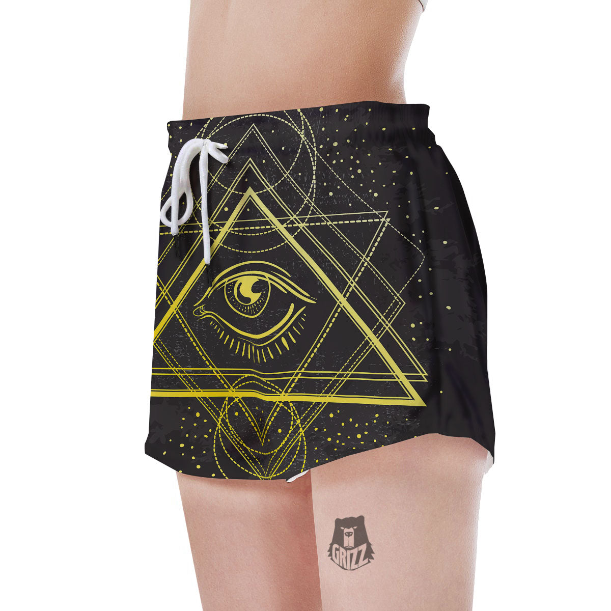 Symbol All Seeing Eye Print Women's Shorts-grizzshop