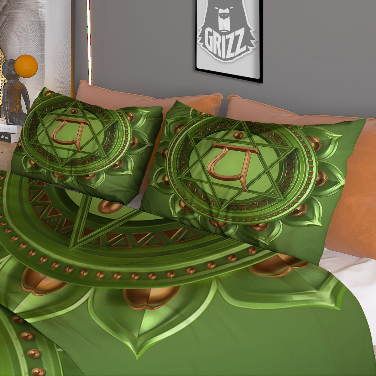 Symbol Anahata Chakra Print Duvet Cover Bedding Set