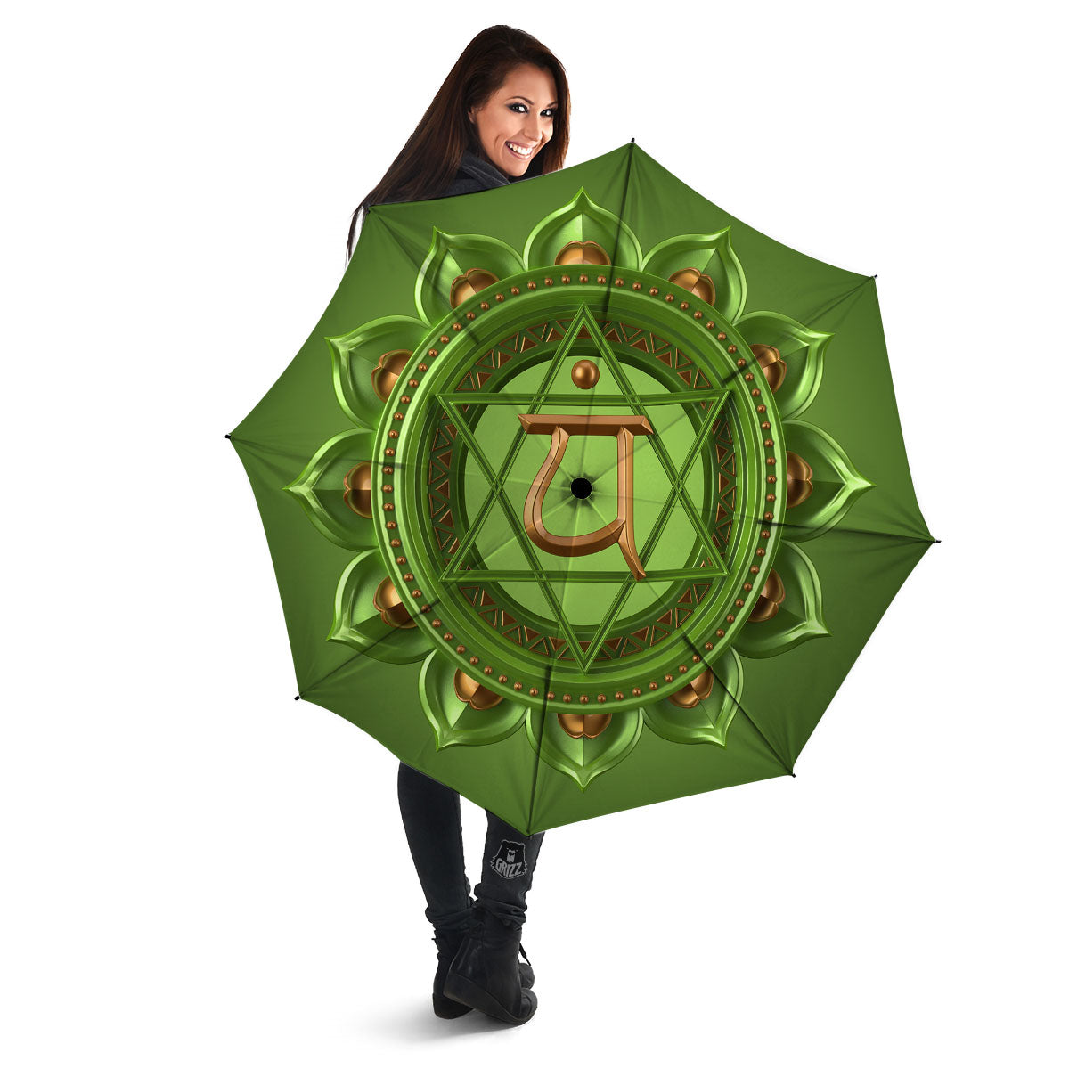 Symbol Anahata Chakra Print Umbrella-grizzshop