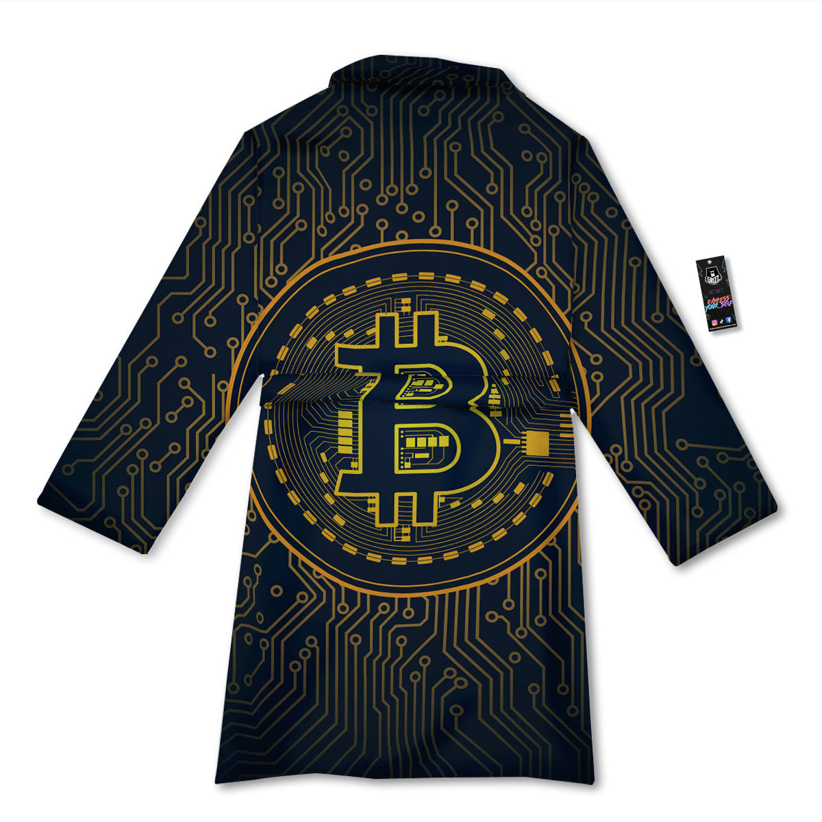 Symbol Bitcoin Crypto Print Bathrobe-grizzshop