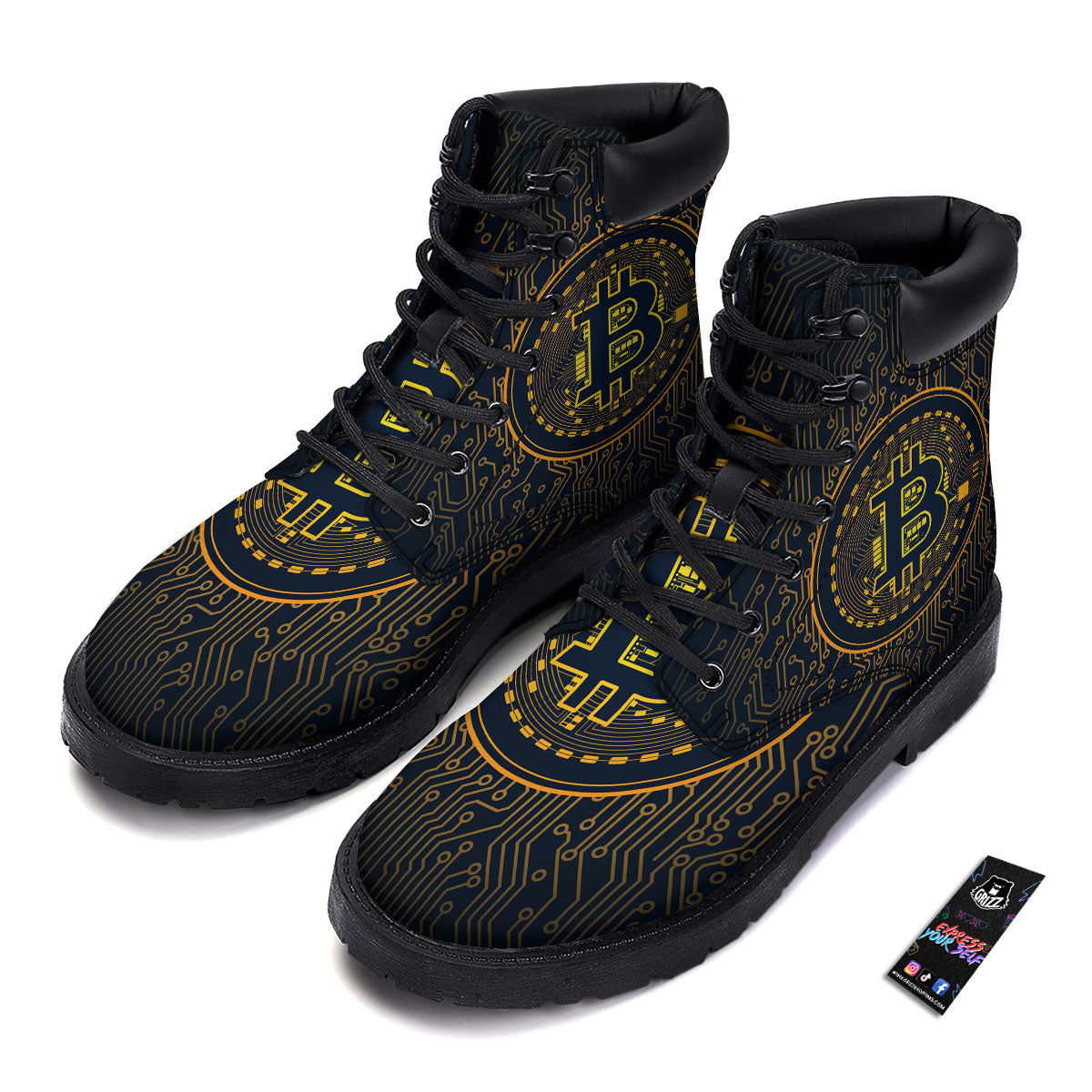 Symbol Bitcoin Crypto Print Boots