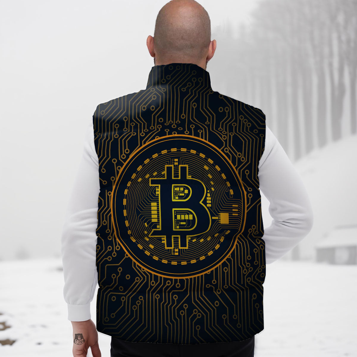 Symbol Bitcoin Crypto Print Down Vest