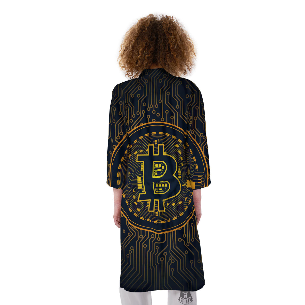 Symbol Bitcoin Crypto Print Kimono-grizzshop