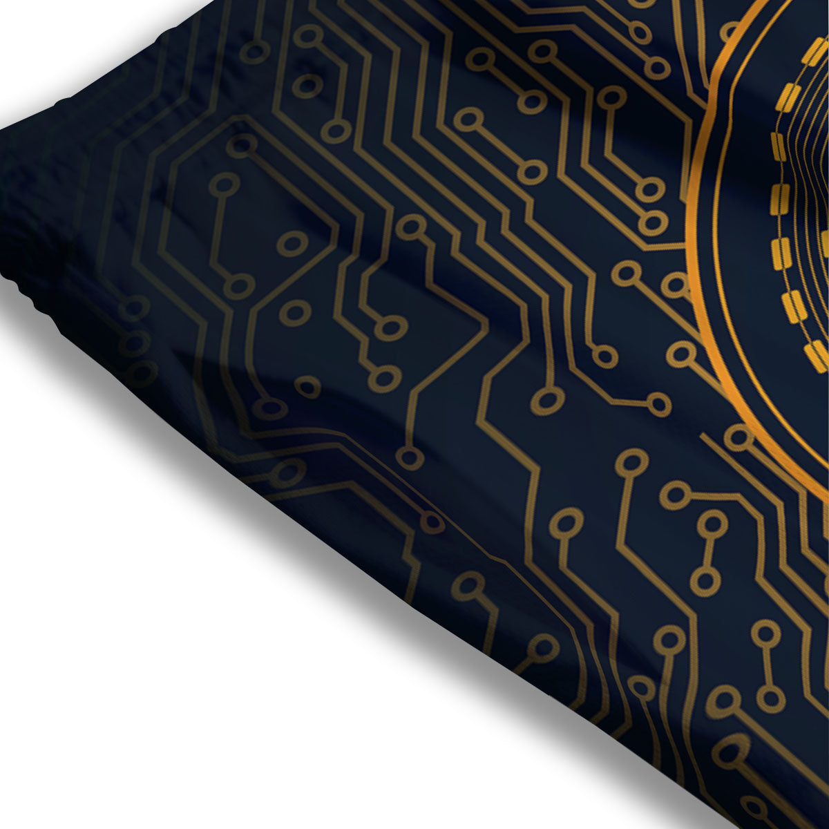 Sun And Gold Moon Print Mesh Shorts