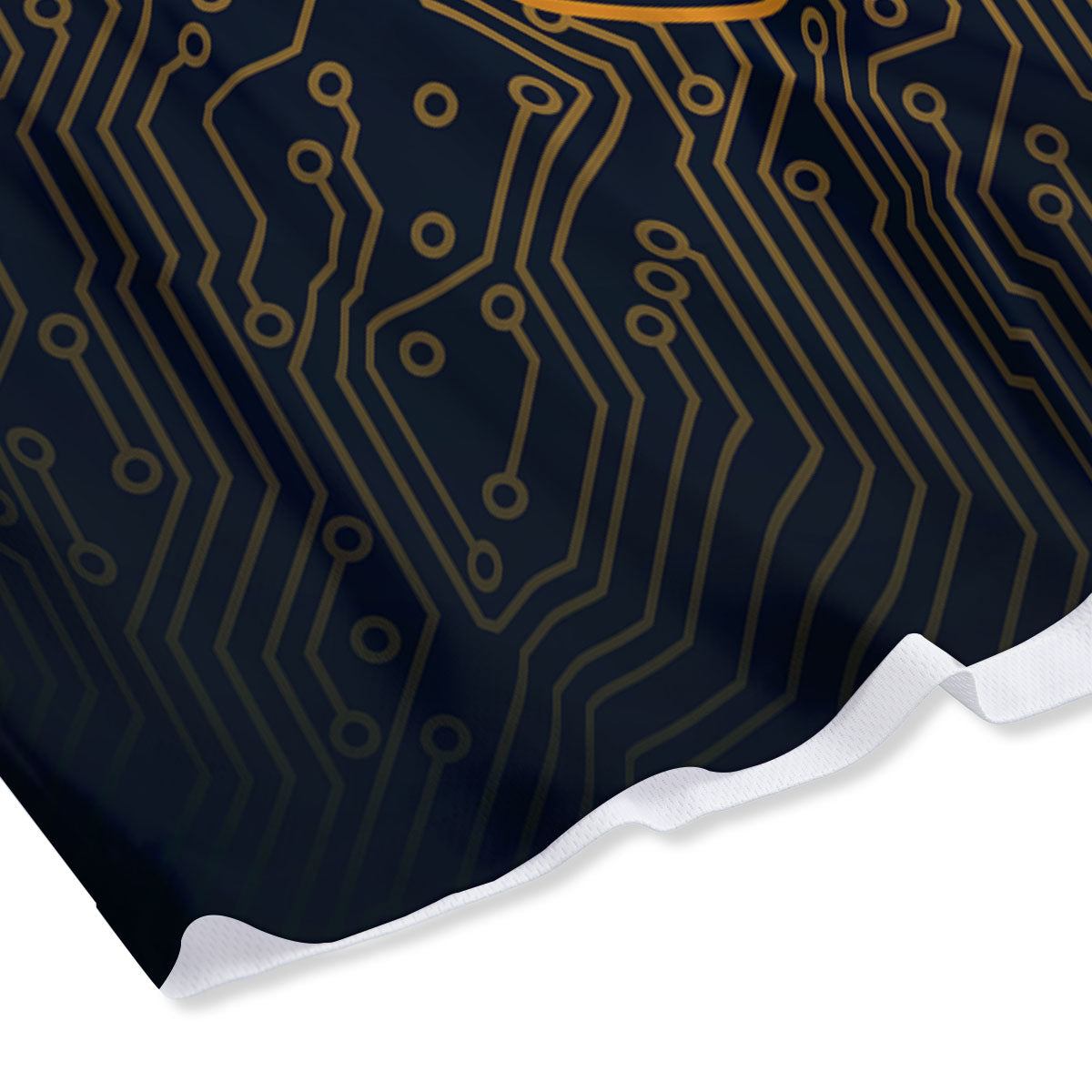 Sun And Gold Moon Print Mesh Shorts