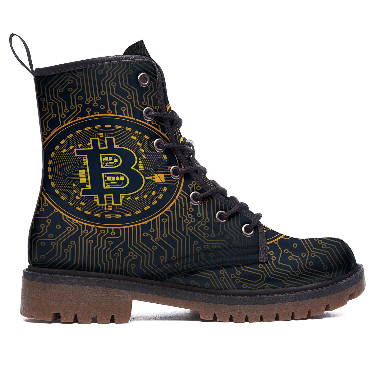 Symbol Bitcoin Crypto Print Work Boots-grizzshop