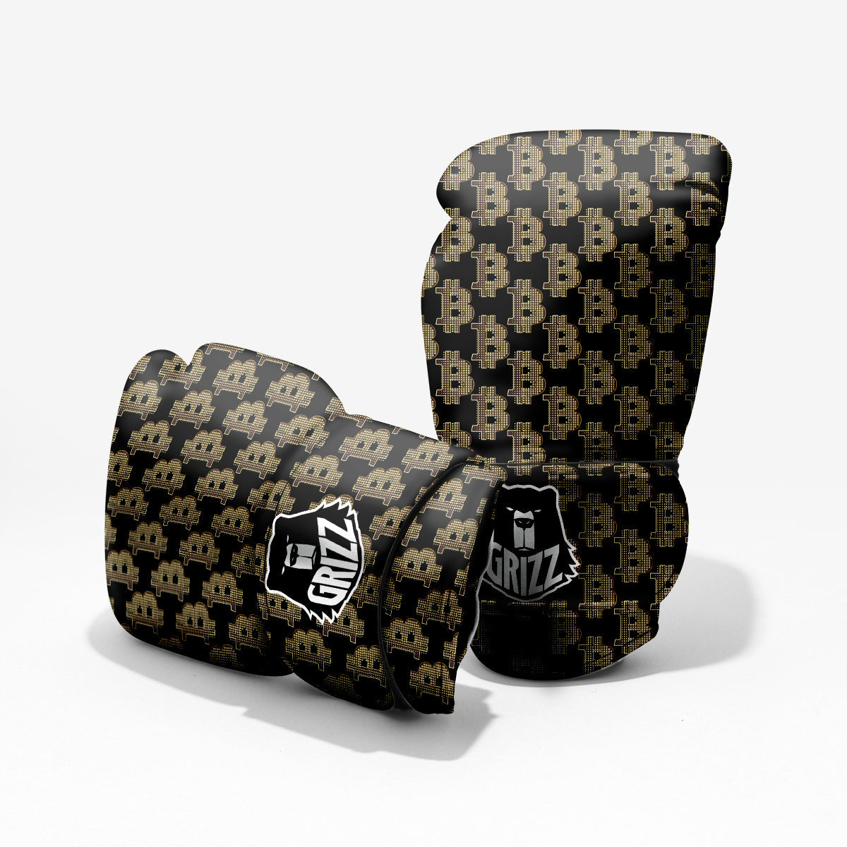 Symbol Bitcoin Print Pattern Pro Boxing Glove