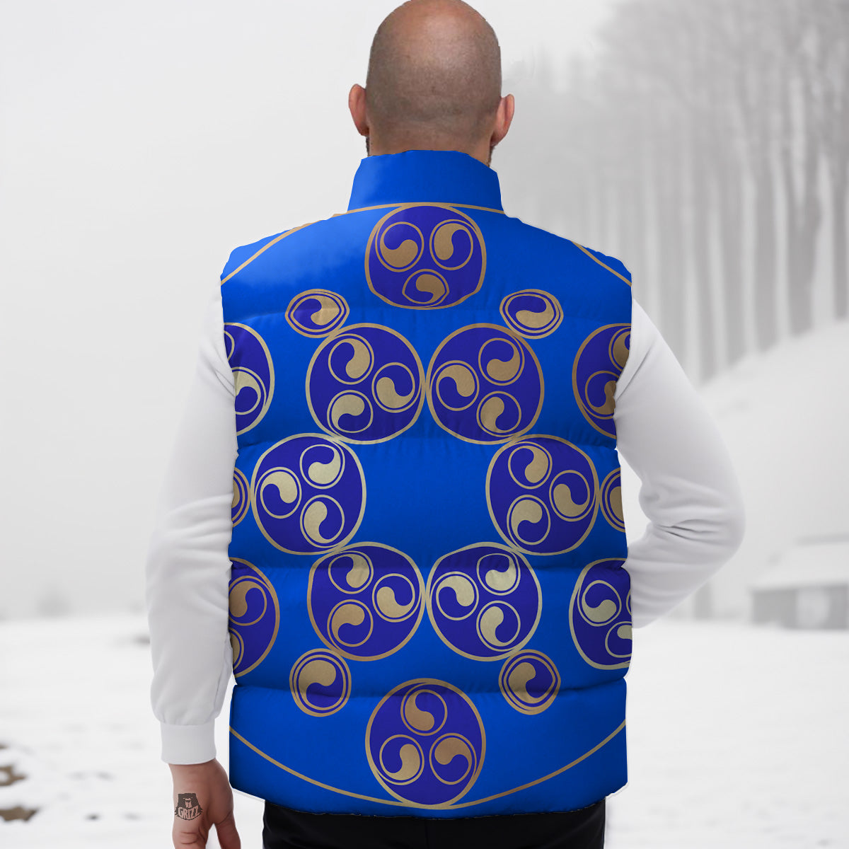 Symbol Blue Celtic Print Down Vest