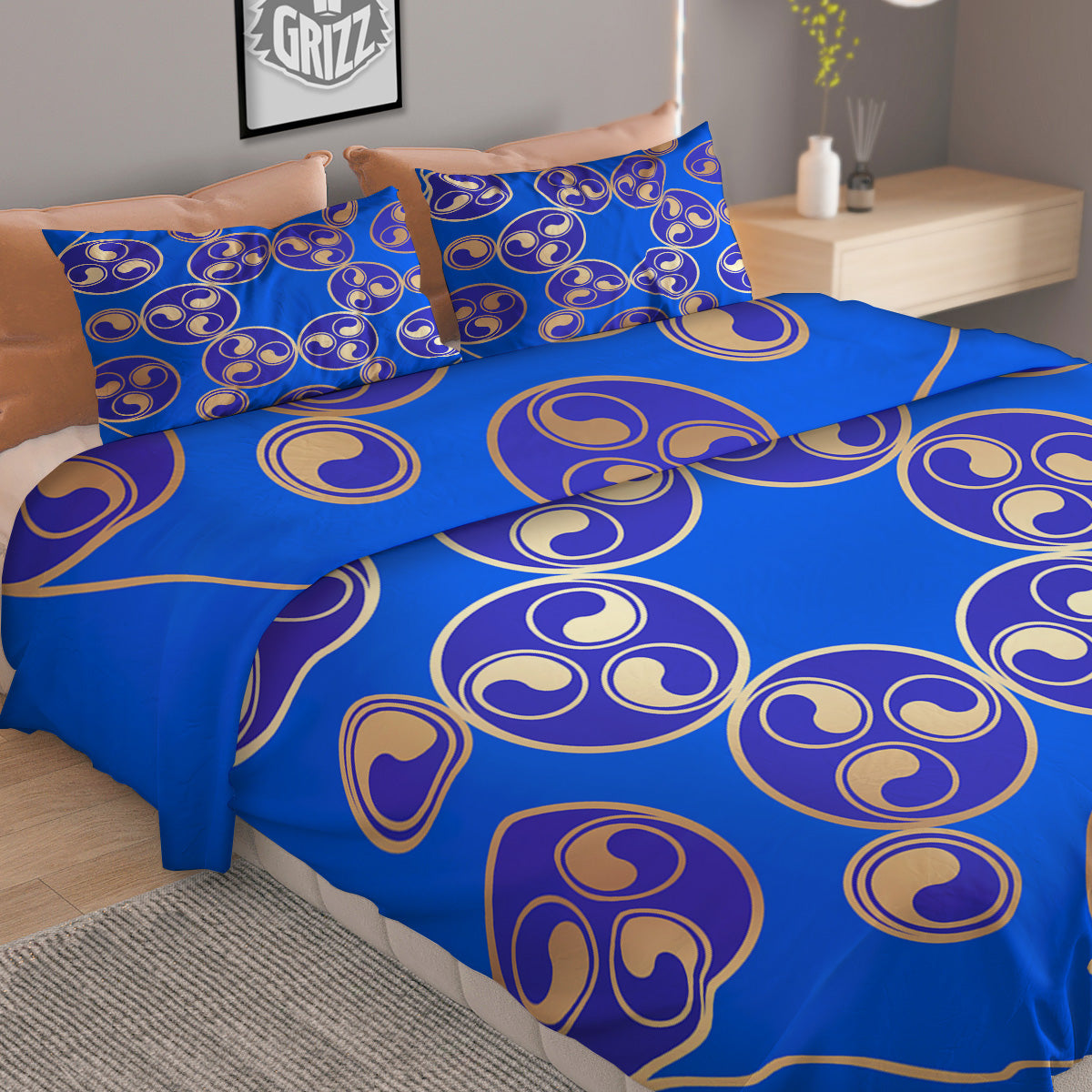 Stewart Tartan Blue And Green Print Duvet Cover Bedding Set