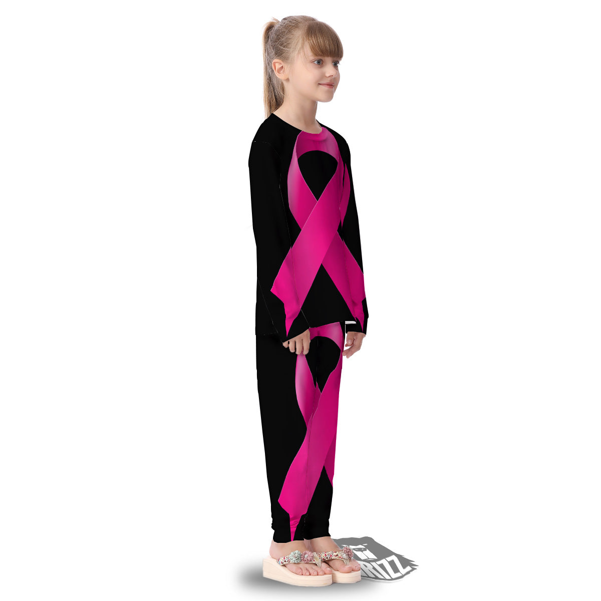 Symbol Breast Cancer Awareness Print Kid's Pajamas-grizzshop