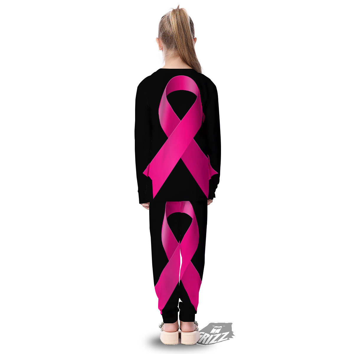 Symbol Breast Cancer Awareness Print Kid's Pajamas-grizzshop