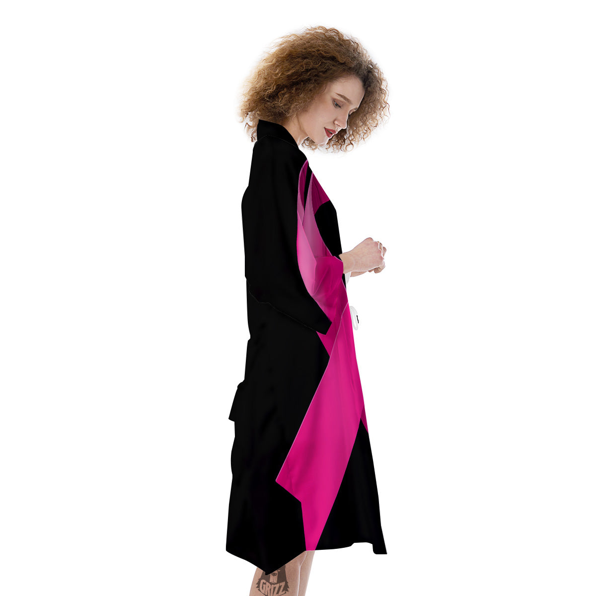 Symbol Breast Cancer Awareness Print Kimono-grizzshop