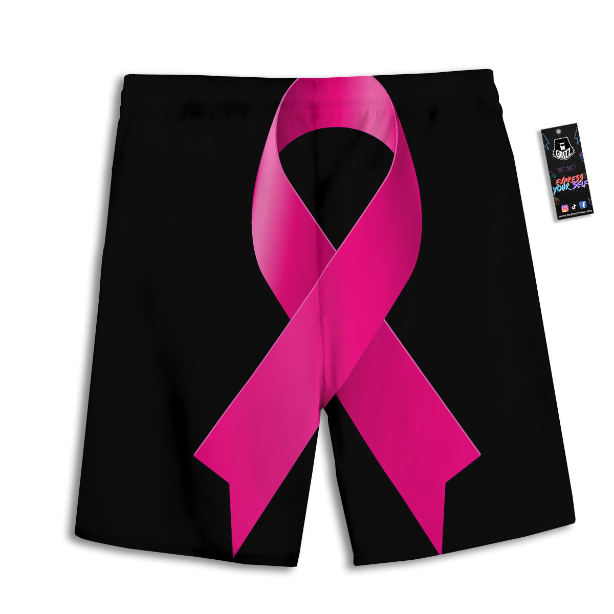 Symbol Breast Cancer Awareness Print Men's Athletic Shorts