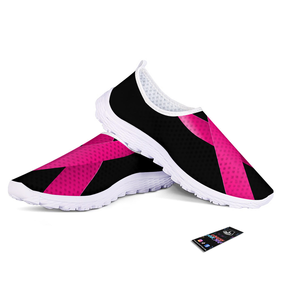 Symbol Breast Cancer Awareness Print Nurse Shoes-grizzshop