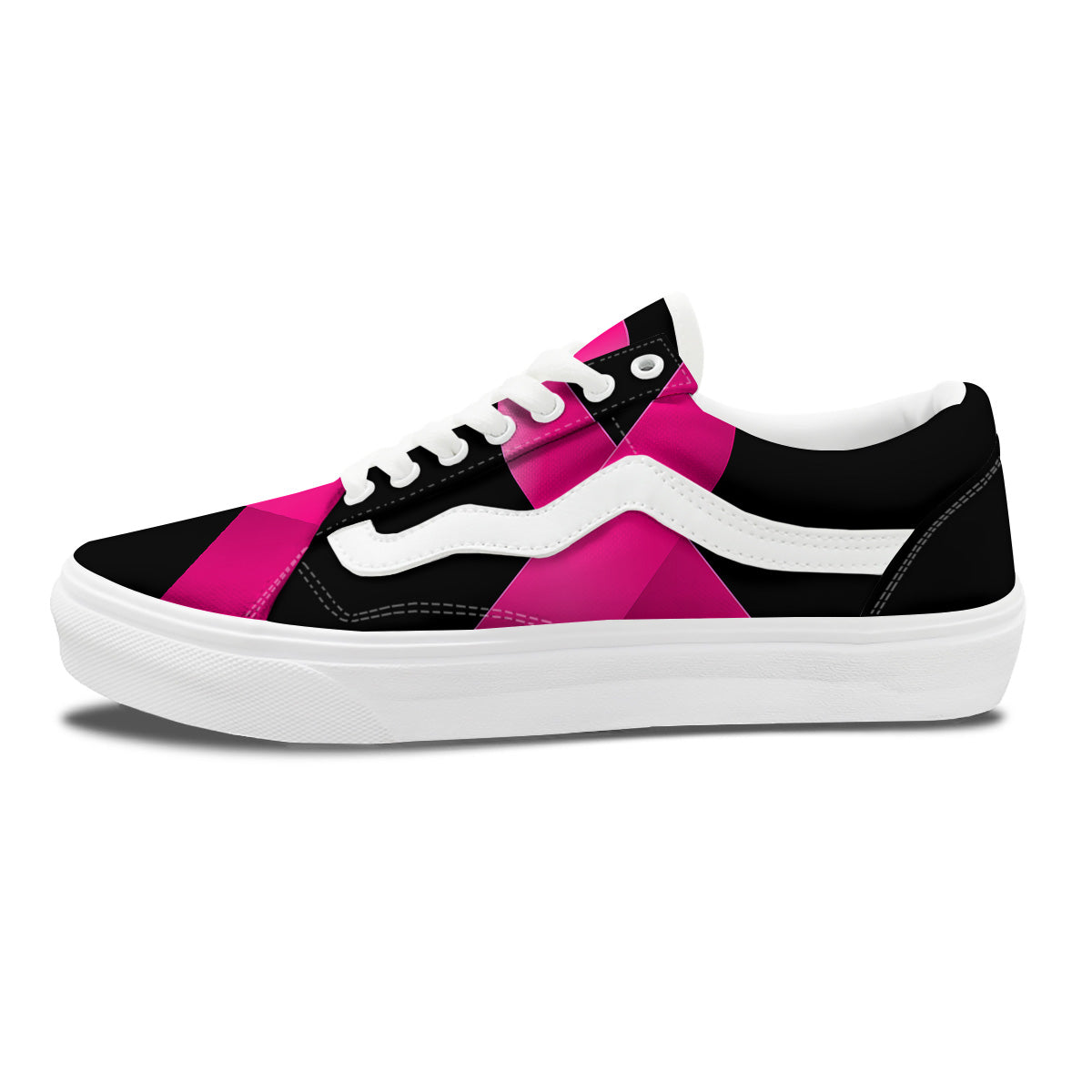 Symbol Breast Cancer Awareness Print Skate Shoes-grizzshop