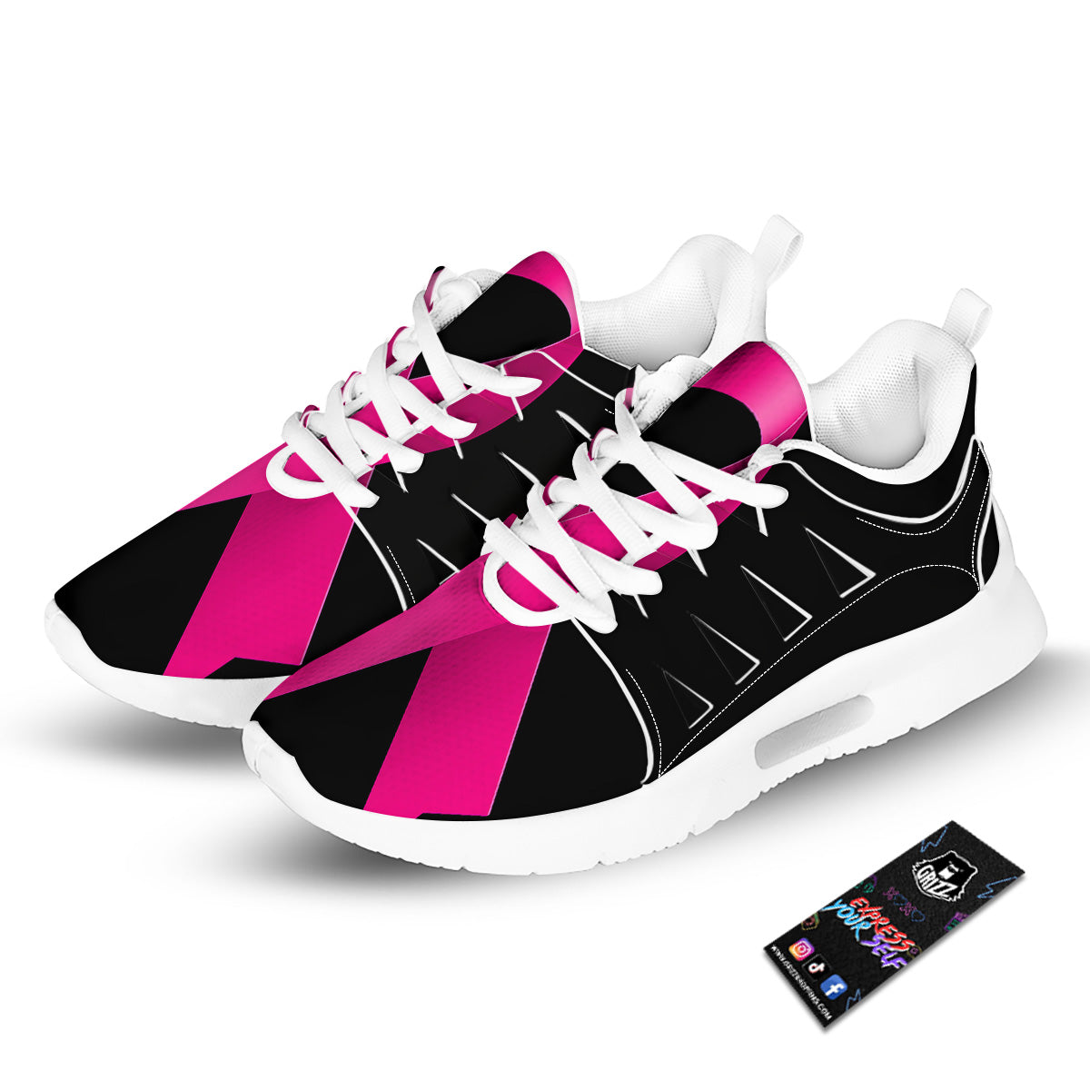 Symbol Breast Cancer Awareness Print Tennis Shoes-grizzshop