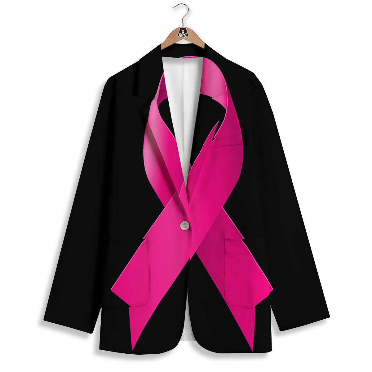 Symbol Breast Cancer Awareness Print Women's Blazer-grizzshop