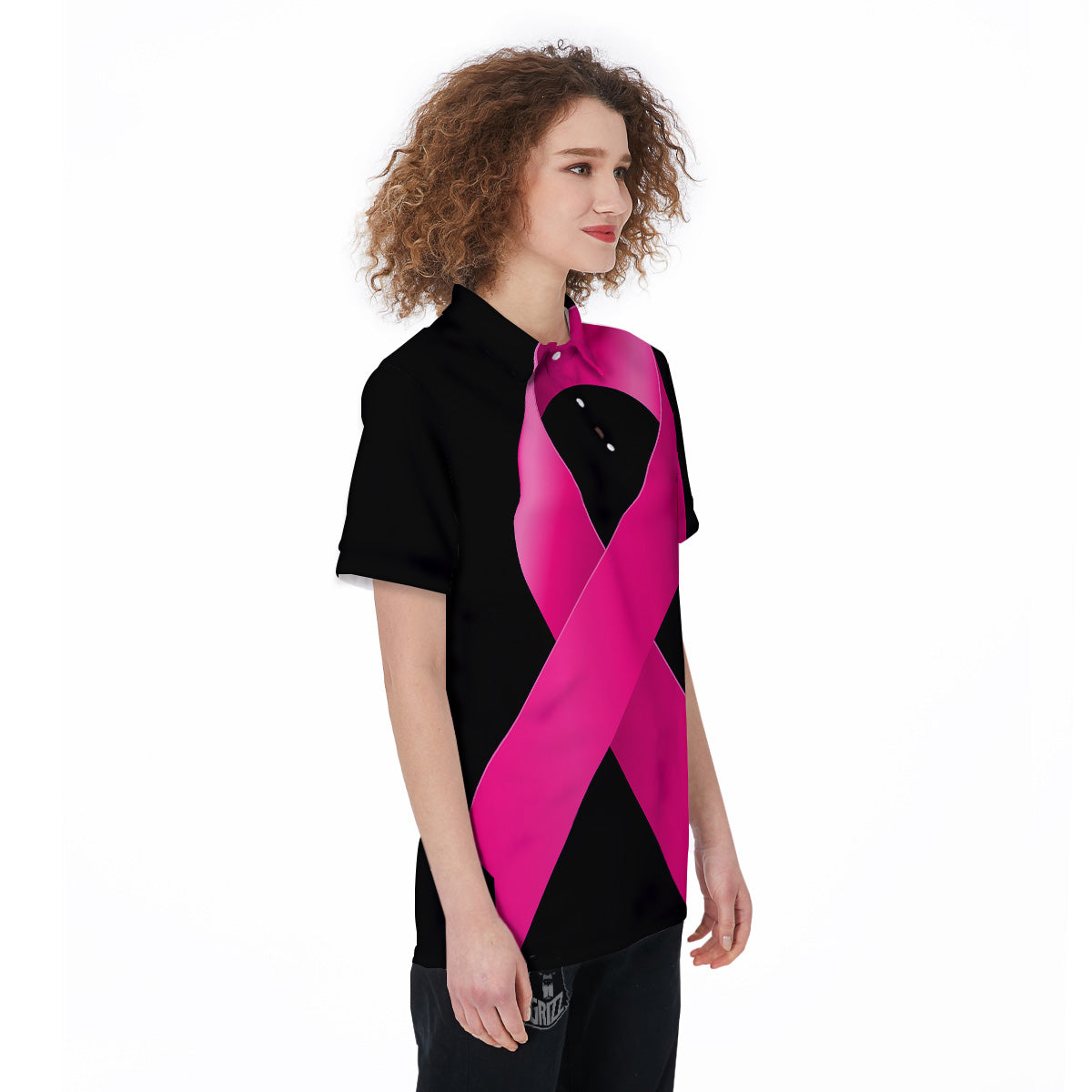 Symbol Breast Cancer Awareness Print Women's Golf Shirts-grizzshop