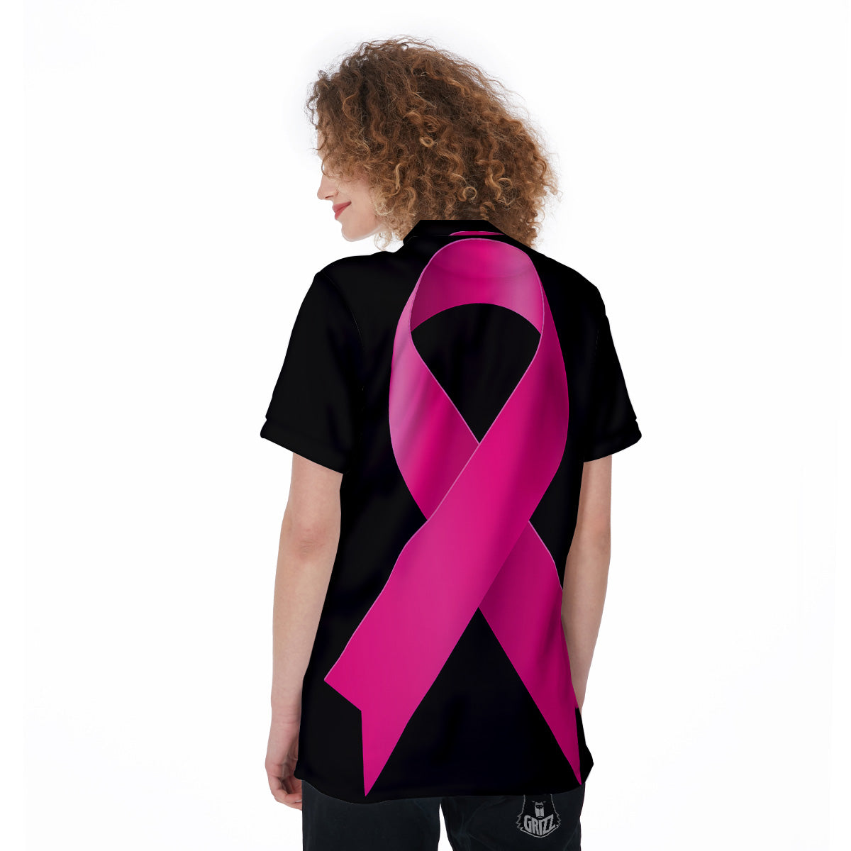 Symbol Breast Cancer Awareness Print Women's Golf Shirts-grizzshop