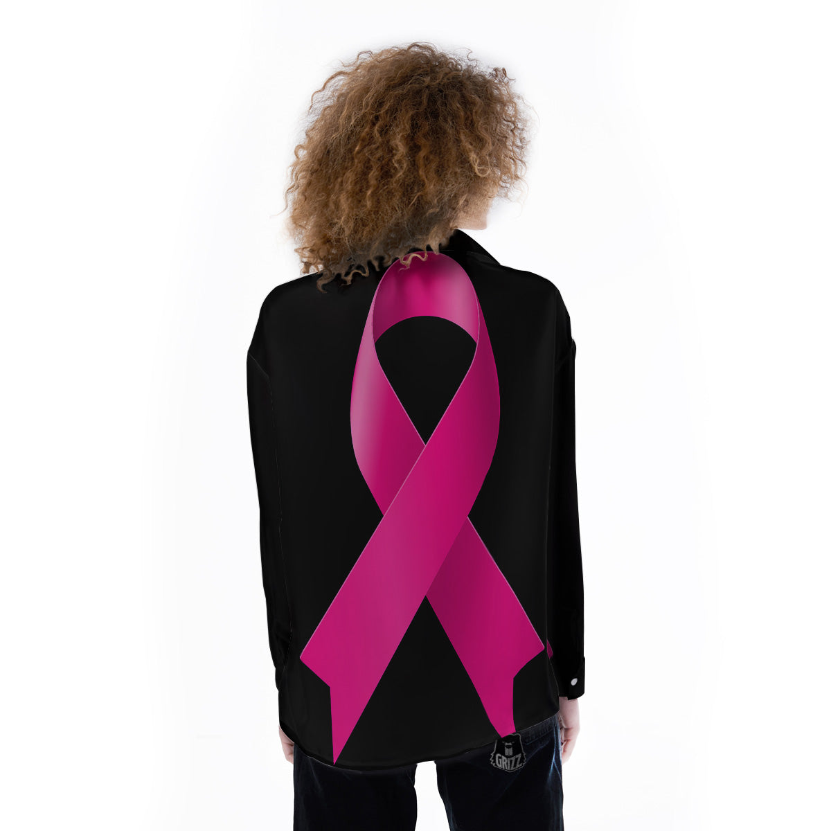 Symbol Breast Cancer Awareness Print Women's Long Sleeve Shirts-grizzshop