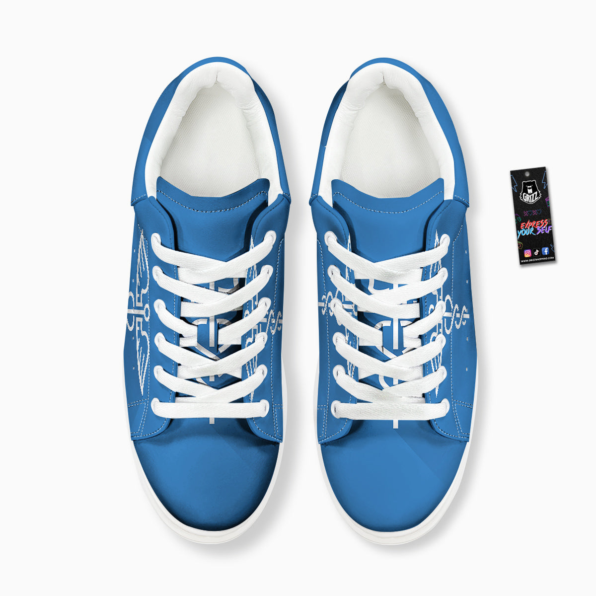 Symbol Caduceus Print Platform Shoes-grizzshop