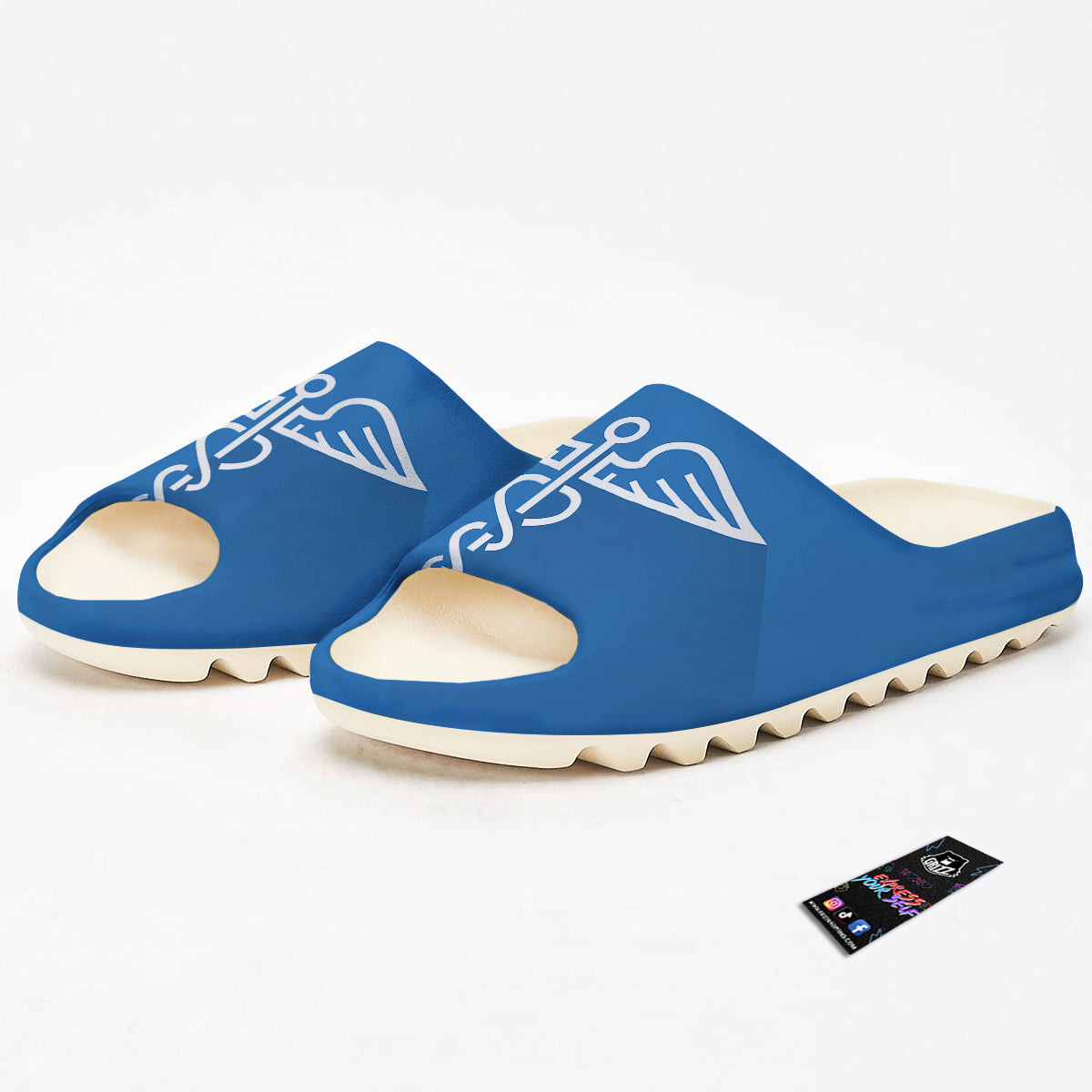 Symbol Caduceus Print Sandals-grizzshop