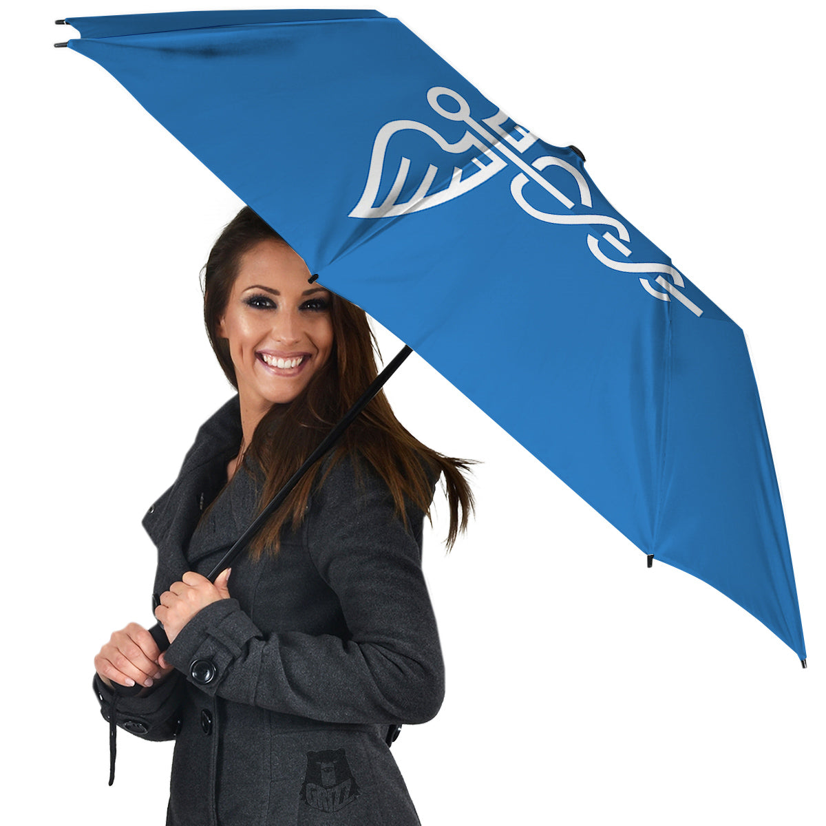 Symbol Caduceus Print Umbrella-grizzshop