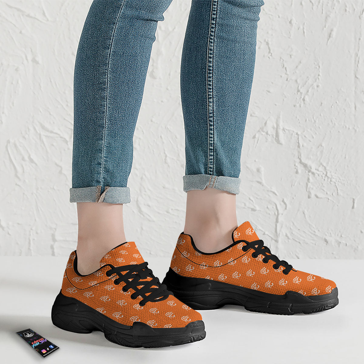 Symbol Eye Of Horus Pattern Black Chunky Shoes-grizzshop