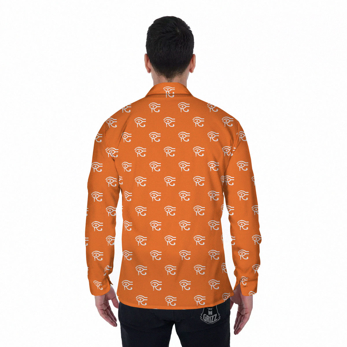 Symbol Eye Of Horus Pattern Men's Long Sleeve Shirts-grizzshop