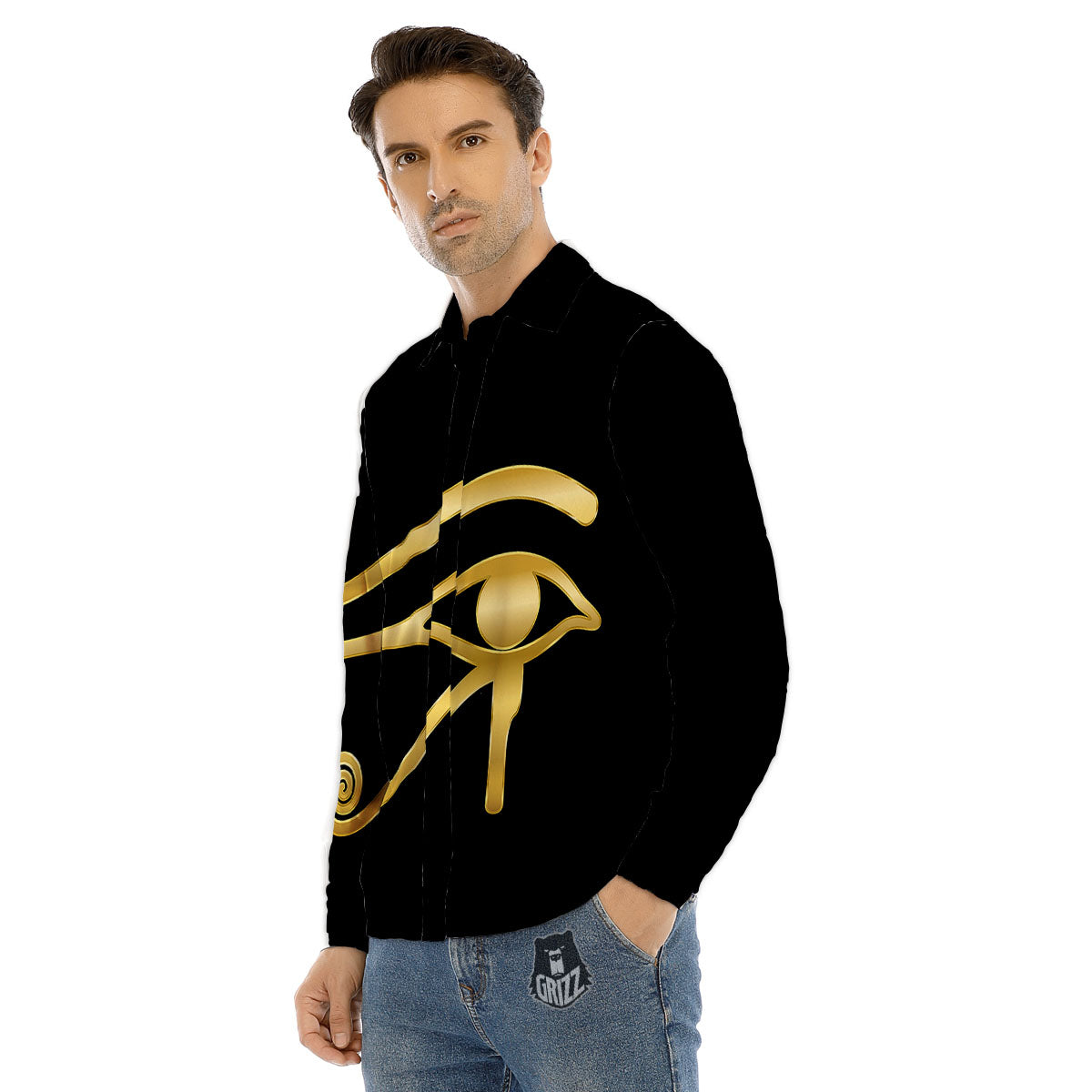 Symbol Eye Of Horus Print Men's Dress Shirts-grizzshop