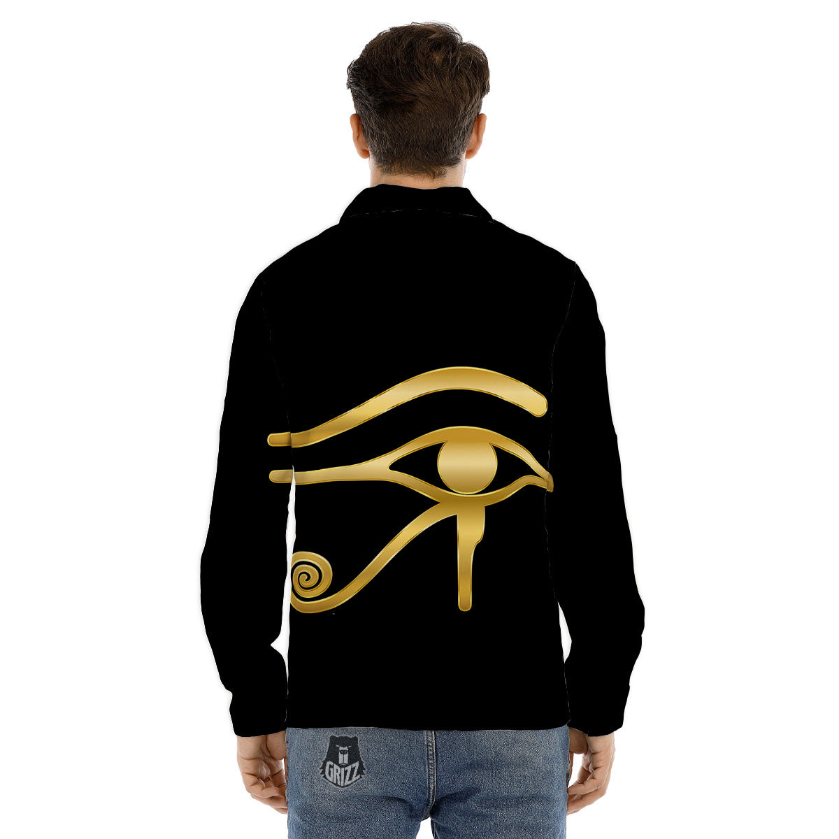Symbol Eye Of Horus Print Men's Dress Shirts-grizzshop