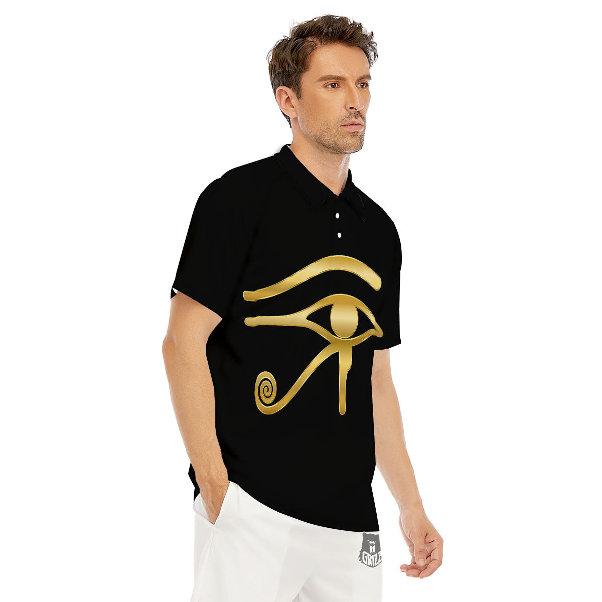 Symbol Eye Of Horus Print Men's Golf Shirts-grizzshop