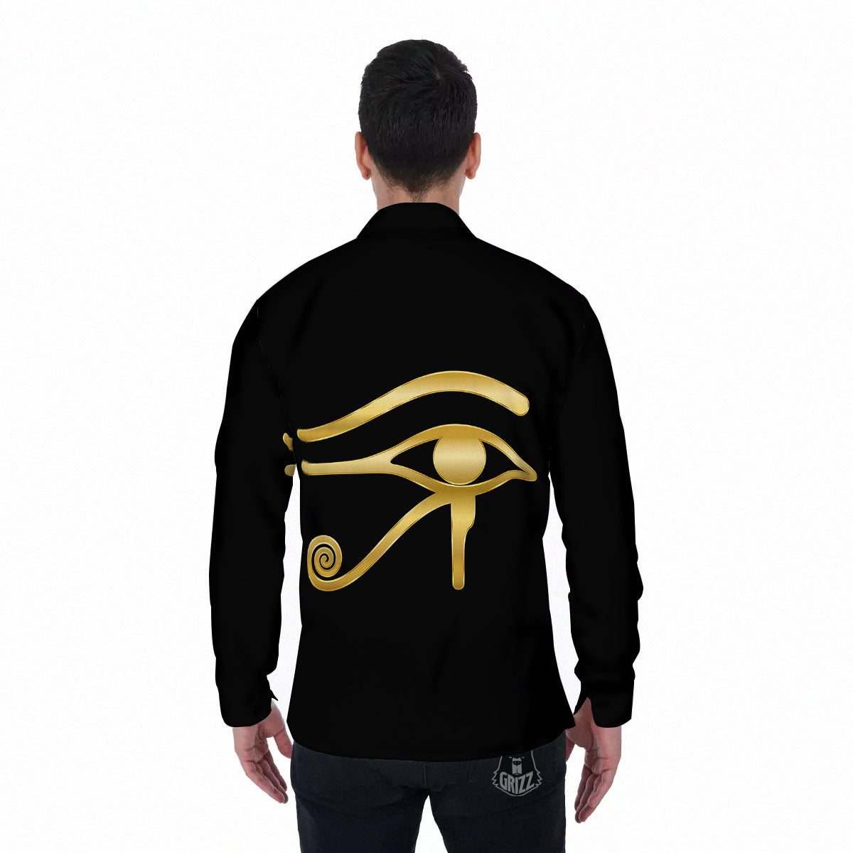 Symbol Eye Of Horus Print Men's Long Sleeve Shirts-grizzshop