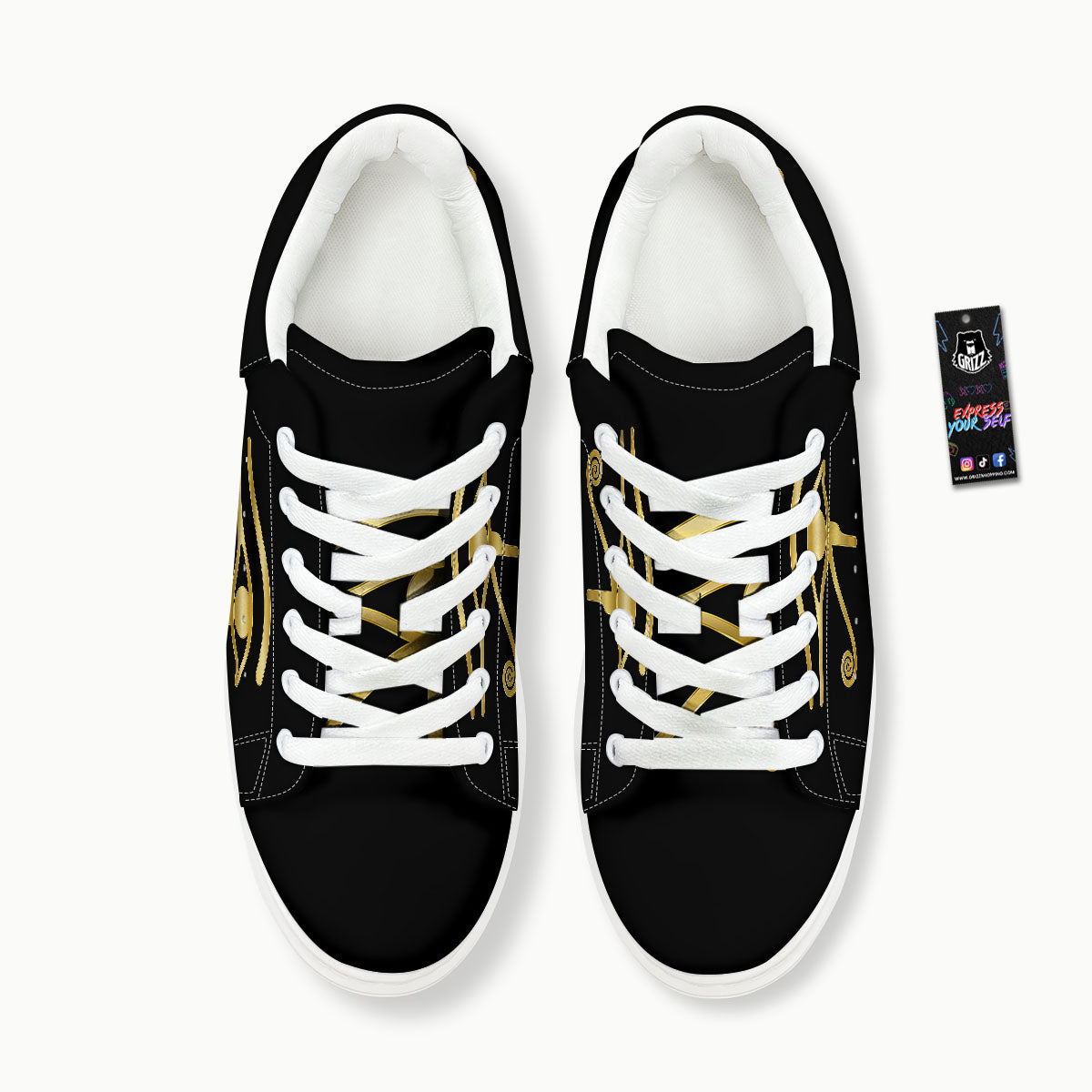 Symbol Eye Of Horus Print Platform Shoes-grizzshop