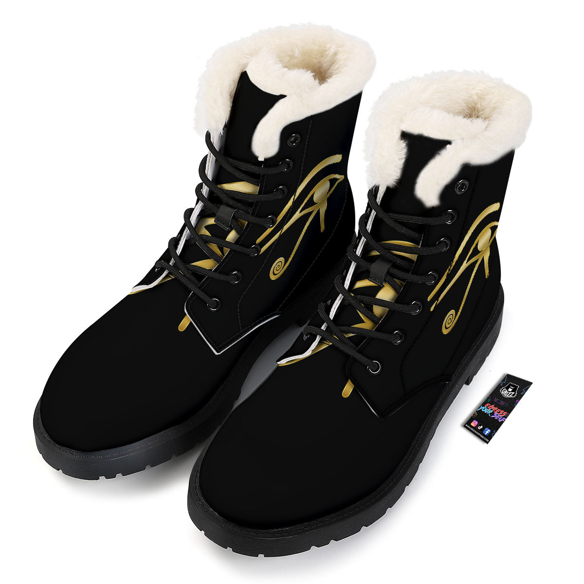 Symbol Eye Of Horus Print Winter Boots-grizzshop
