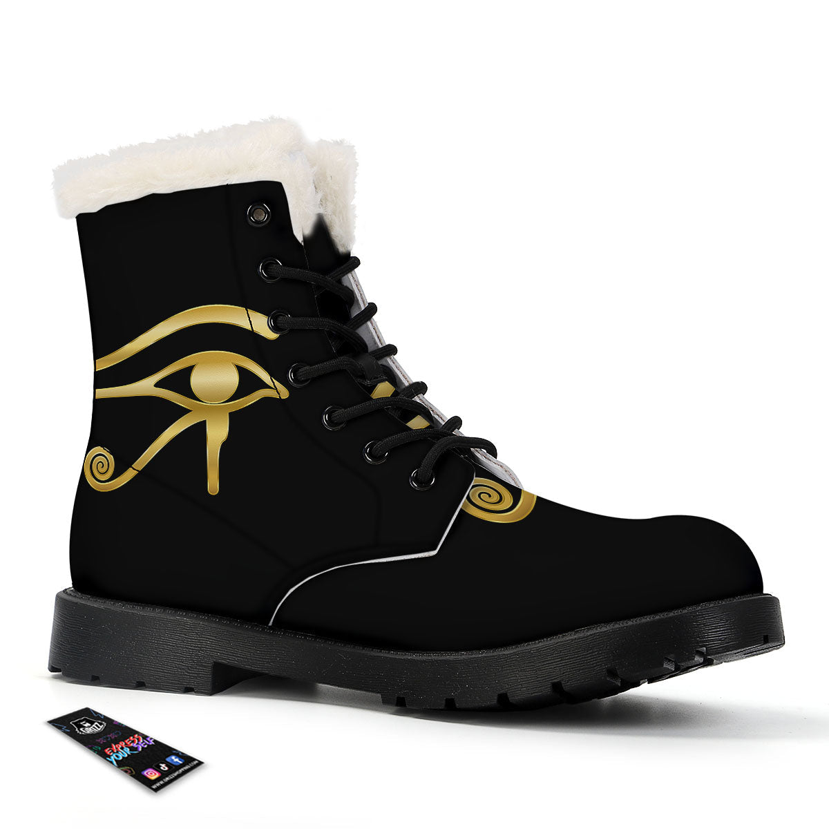 Symbol Eye Of Horus Print Winter Boots-grizzshop
