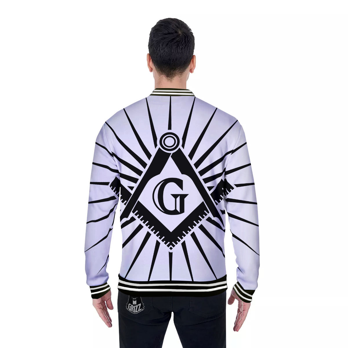 Symbol Freemasonry Print Baseball Jacket-grizzshop