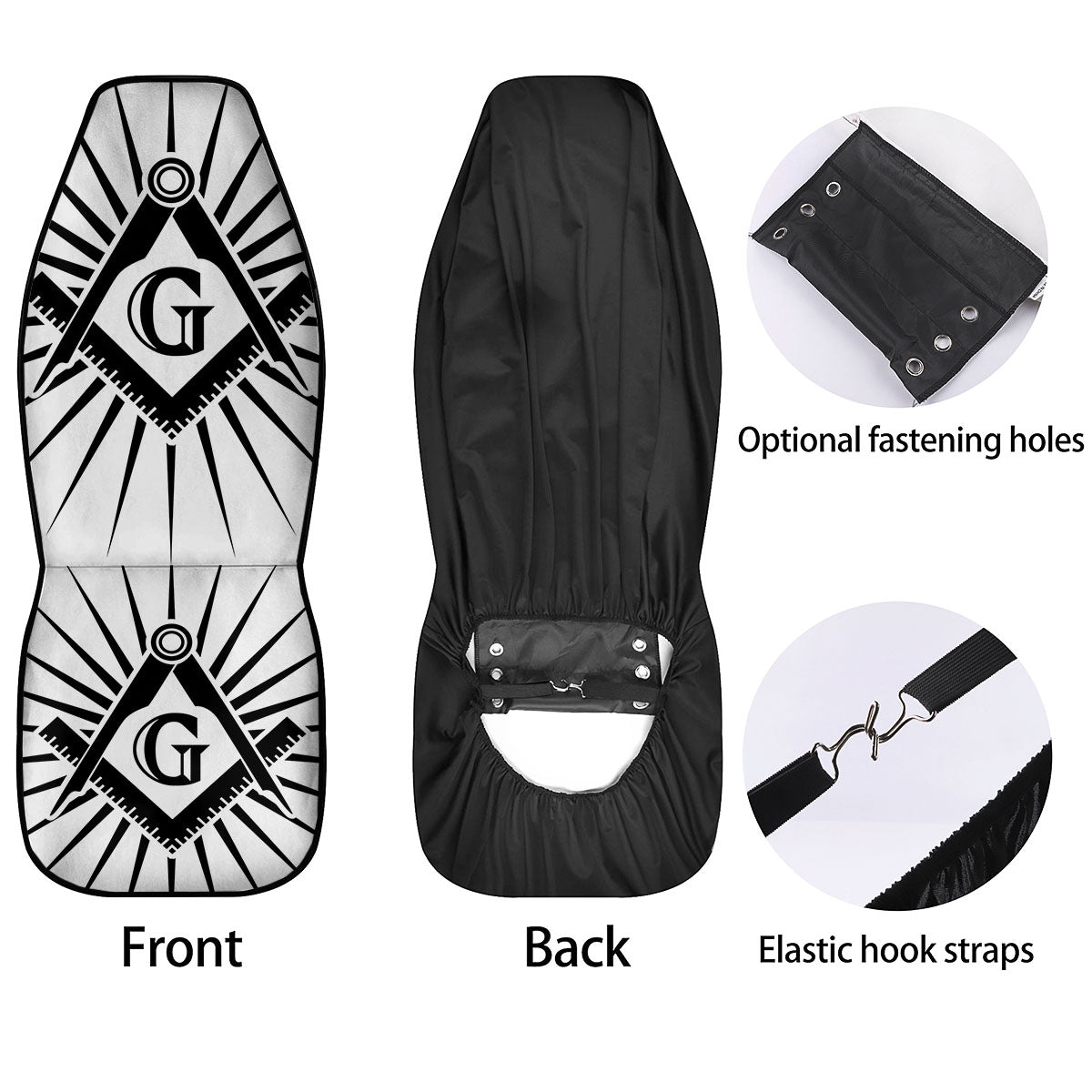 Symbol Freemasonry Print Car Seat Covers-grizzshop