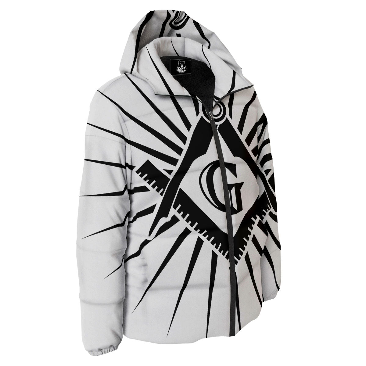 Symbol Freemasonry Print Down Jacket-grizzshop
