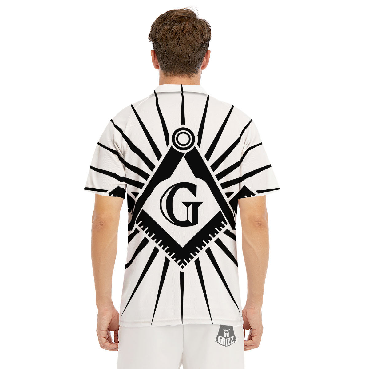 Symbol Freemasonry Print Men's Golf Shirts-grizzshop