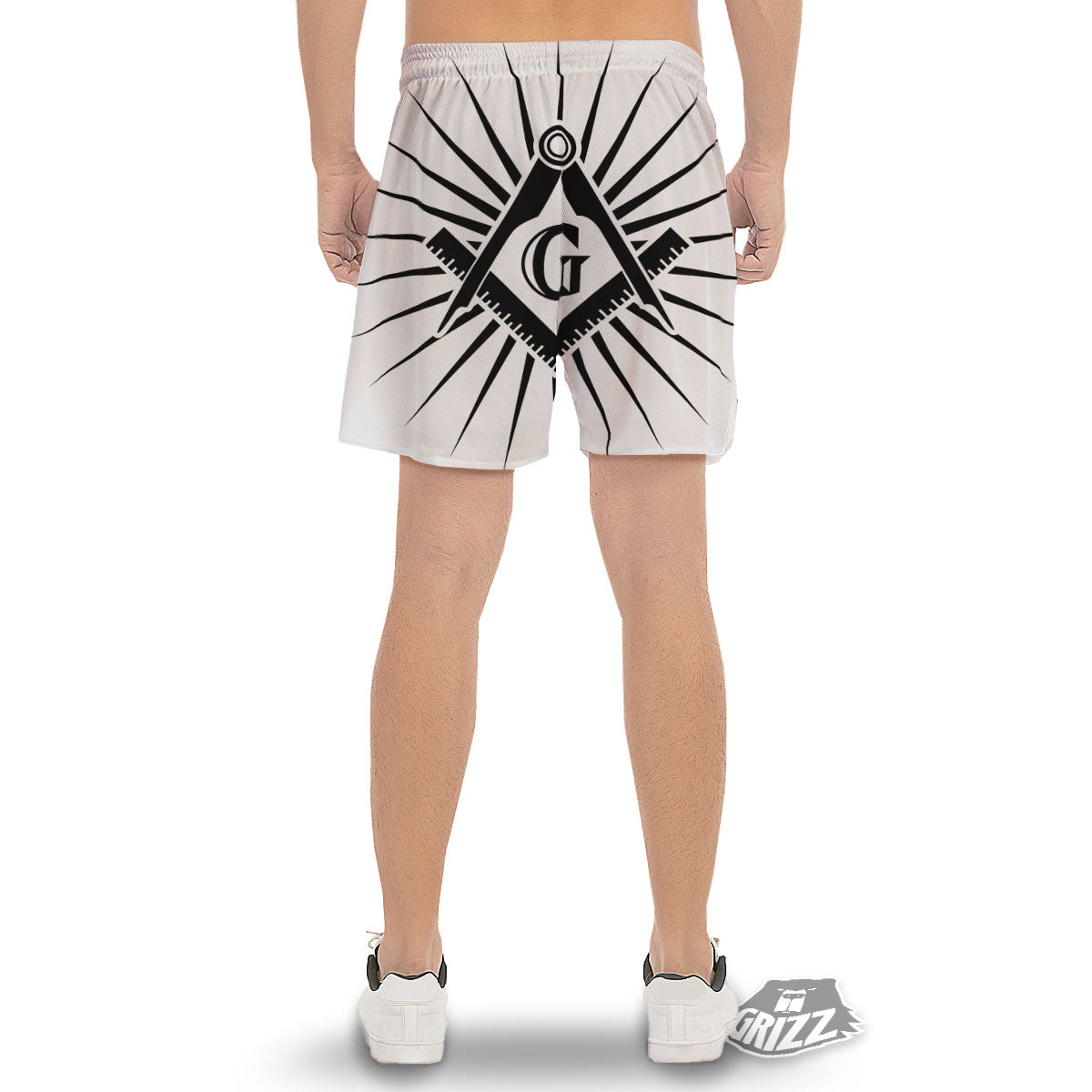 Symbol Freemasonry Print Men's Gym Shorts-grizzshop
