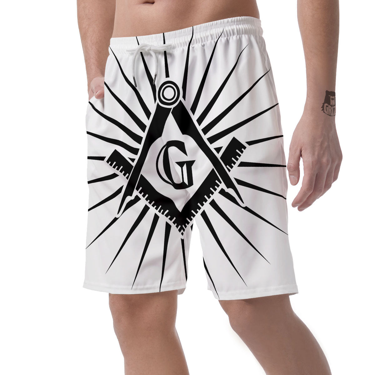 Symbol Freemasonry Print Men's Shorts-grizzshop