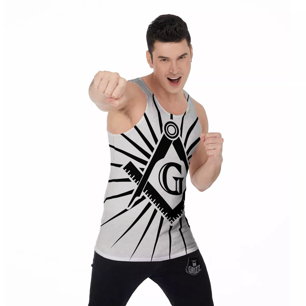 Symbol Freemasonry Print Men's Tank Top-grizzshop